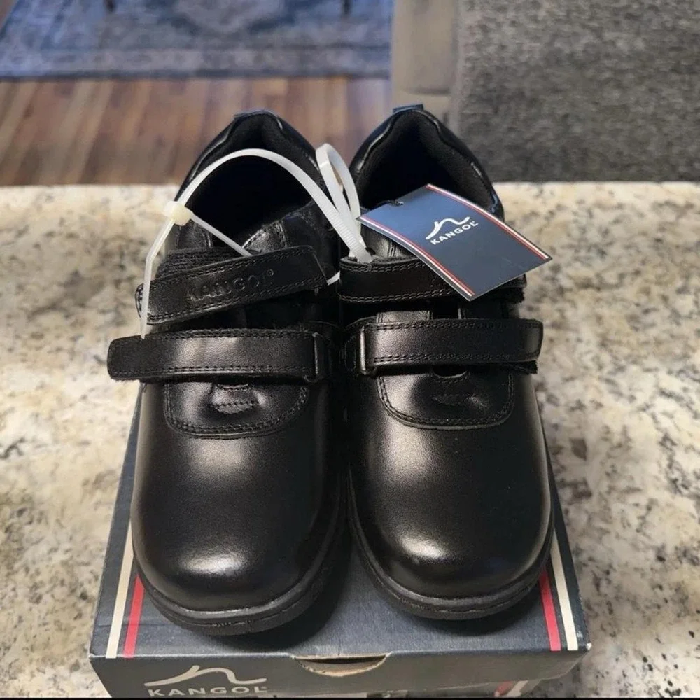 Kangol Churston VEL Boys Black School Shoes US Size 2 Youth